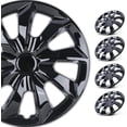 thumbnail image 1 of (4 Pack)17 inch Universal Wheel Rim Cover Hubcaps Snap on Car Truck Fit R17 Tire-Black Lacquer, 1 of 12