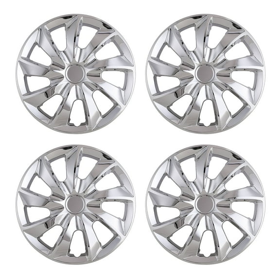(4 Pack)17 inch Universal Wheel Rim Cover Hubcaps Snap on Car Truck Fit R17 Tire-Chrome