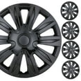 thumbnail image 1 of 4 Pack 17" Universal Wheel Covers Snap on Hubcaps Full Hub Caps Fit R17 Tire & Steel Rim,ABS+PC,Black Lacquer, 1 of 8