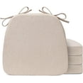 thumbnail image 1 of 4 Pack 17'' x 16'' Chair Cushions, 2" Thick Dining Chair Pads with Ties and Removable Washable Cover, Seat Cushion for Kitchen Chairs, Indoor Dining Room, Patio Chairs, Beige, 1 of 8
