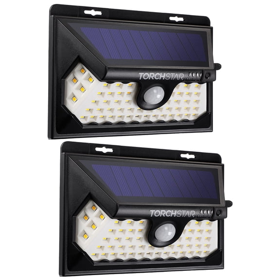 2 Pack Solar Motion Light, 4 Modes Wide Angle Solar Lights Outdoor Waterproof Solar Security Light, 6500K Pure White