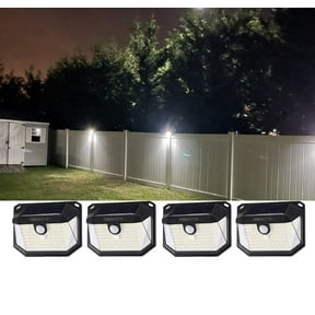 4 Pack 178 LEDs Solar Lights with Motion Sensor, IP65 Waterproof, 6500K Pure White, 3 Lighting Modes & 3 Brightness Levels Adjustable, Black