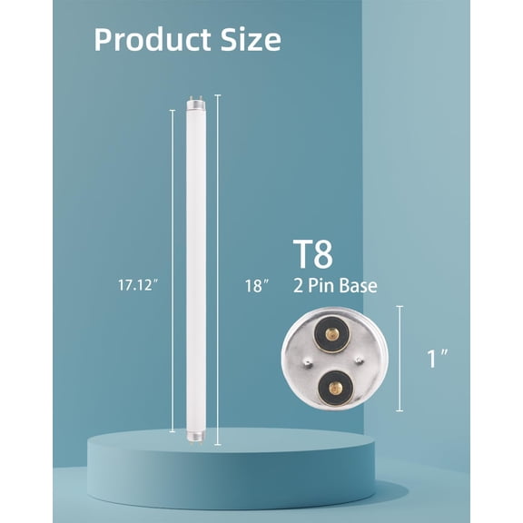 4 Pack 18 Inch Bug Zapper Replacement Light Bulb 15W for 30W Indoor Bug Zapper, F15T8 BL Black Light Bulbs for Indoor Outdoor Mosquito & Flying Insect Zapper Lamp