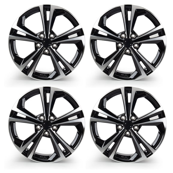 4-Pack 18" Wheel Rim 18x7.5-inch 5-Lug Machined Black, for 2020-22 Nissan Sentra SR
