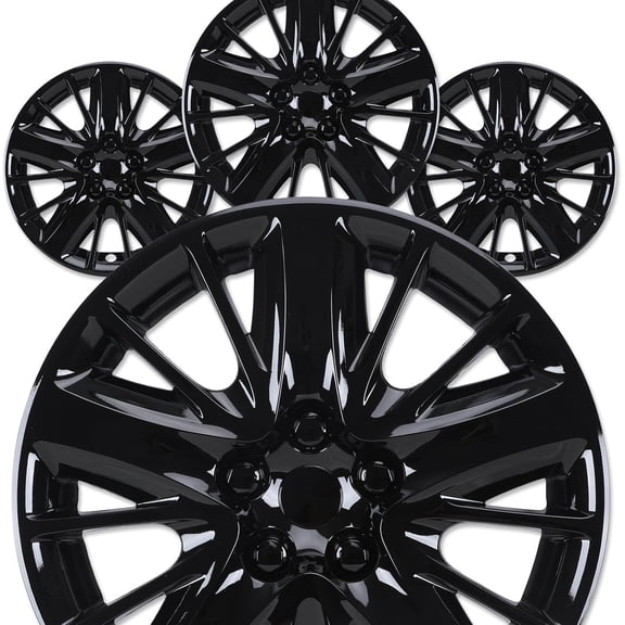 18 inch Hubcaps for 2014-2020 Chevy Impala Bolt-on Black Lacquer, PP Steel Wheel Rim Covers(4 Pack)
