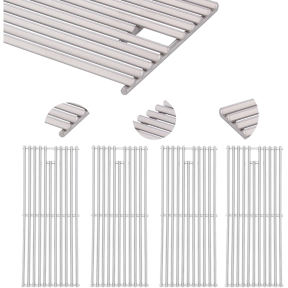 4 Pack 18 x 7-3/8 Heavy Duty Cast 304 Shot Blasting Triangle Rod BBQ Cooking Grill Grates for Blaze Grill 3, 4, 5 Burner Blaze Grill Models,Blaze,AOG, RCS, Summerset Sizzler and
