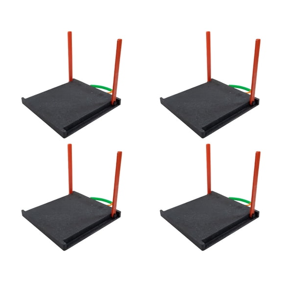 4 Pack 18"x18"x1.5" HDPE Outrigger Pad with Pivoting Safety Guard Rail for Crane Tow Truck RV & Utility Vehicles Heavy Duty Non-Slip Jack Pad with Rope Handle 55,000 lbs WLL