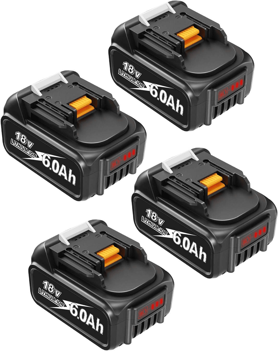 4Pack 18V 6.0Ah BL1850B Replacement Battery for Makita with LED