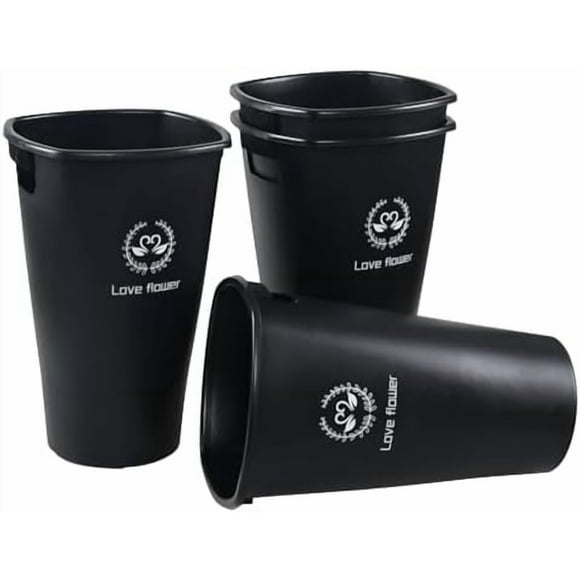4-Pack 19.92 Height Plastic Flower Buckets, Tall Flower Vase Buckets, Black