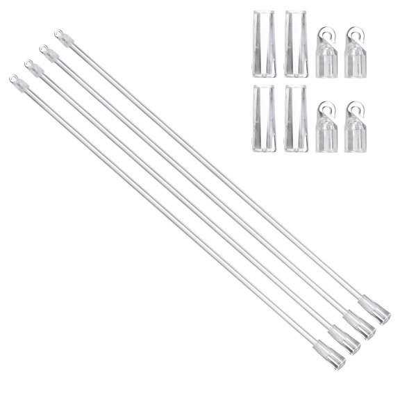 Uxcell 4 Pack 19" Transparent Blind Wand Replacement Parts with Hook and Grip, Clear Acrylic Window Blind Stick Tilt Rod