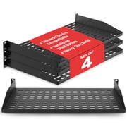 4-Pack 1U Server Rack Shelf - Universal Device Server Rack Mounting Tray
