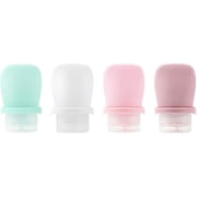 4 Pack 1oz Silicone Travel Bottles Leak Proof Squeeze Bottles For Toiletries Shampoo Conditioner Lotion Salad Dressing Travel Size Containers