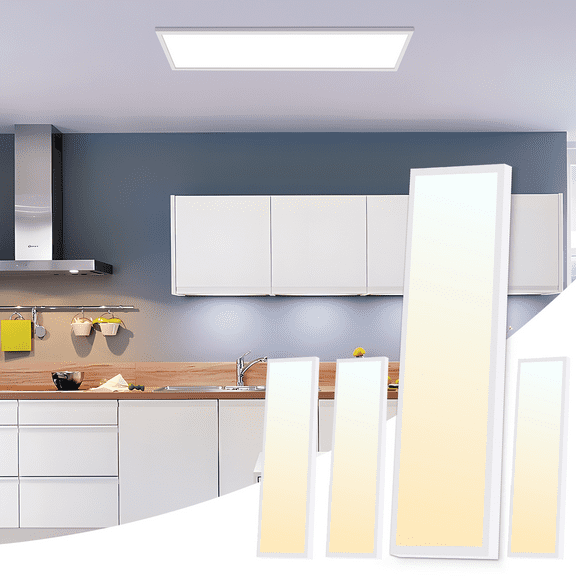 4 Pack 1x4FT 3CCT Commercial LED Flush Mount Panel Light, 50W/40W/30W Dimmable Flat Panel Ceiling Light, 120-277V, 3500K/4000K/5000K Selectable, Built-in Driver, White