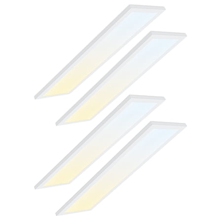 4 Pack 1x4FT LED Flat Panel Light, , 3500K/4000K/5000K Selectable, 30W/40W/46W, 5%-100% Dimmable, 4600LM Built-in Driver Ceiling Light