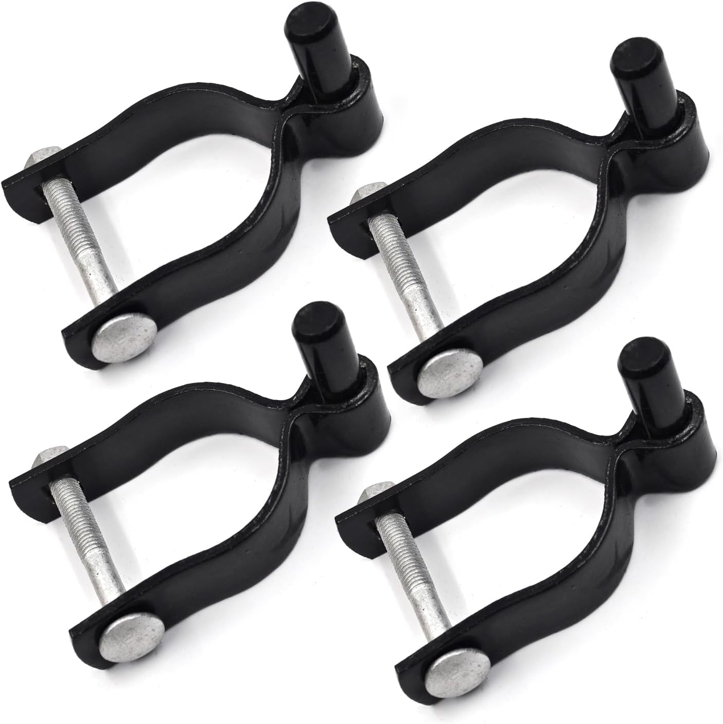 (4 Pack) 23/8" Pressed Steel Chain Link Fence Gate Post Hinge, Heavy