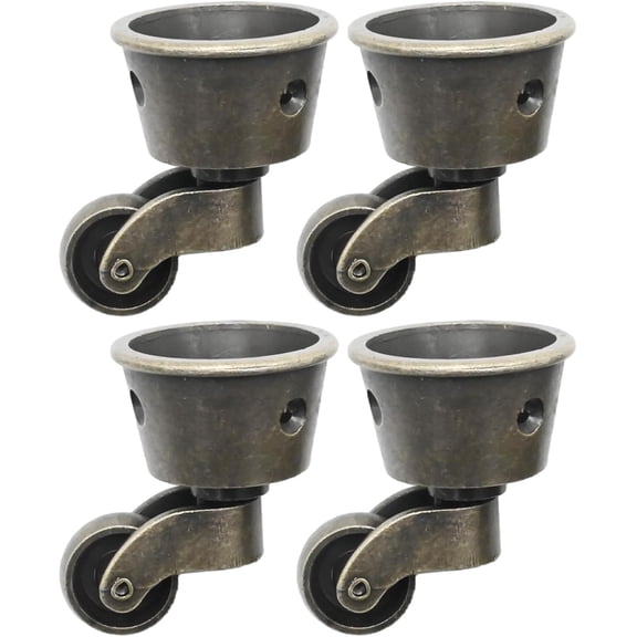4 Pack 2.32 x 1.77 Inch Antique Zinc Alloy Swivel Cup Casters, Furniture Caster Wheels Universal Metal Pulley Wheels for Chair Cabinet Patio Table Sofas 1-3/4 Inch OD Vintage Green Bronze