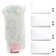 thumbnail image 1 of 4 Pack 2.6 x 3.2 Ft Fruit Tree Netting with Zipper & Drawstring, Zipped Garden Plant Protection Mesh Netting, Blueberry Bush Netting Cover, Bird Barrier Netting Bag for Flowers White, 1 of 6