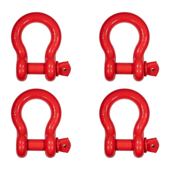 (4 Pack )2" Anchor Shackle Forged Carbon Steel w/ Alloy Screw Pin Load Limit # 35 Tons (70,000 lbs) | Double Rust Protection Heavy Duty D Ring Shackle for Towing, Rigging & Vehicle Recovery