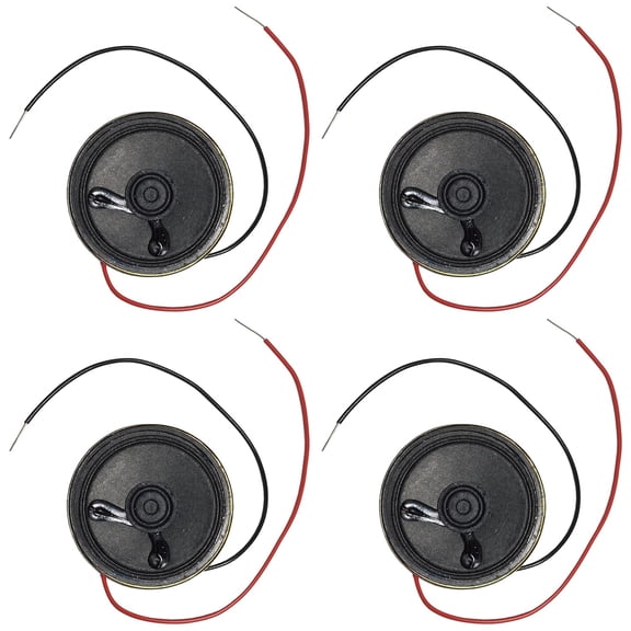 4 Pack 2-inch Diameter Round Speaker with Wire Leads, 0.25 Watt, 8 Ohm
