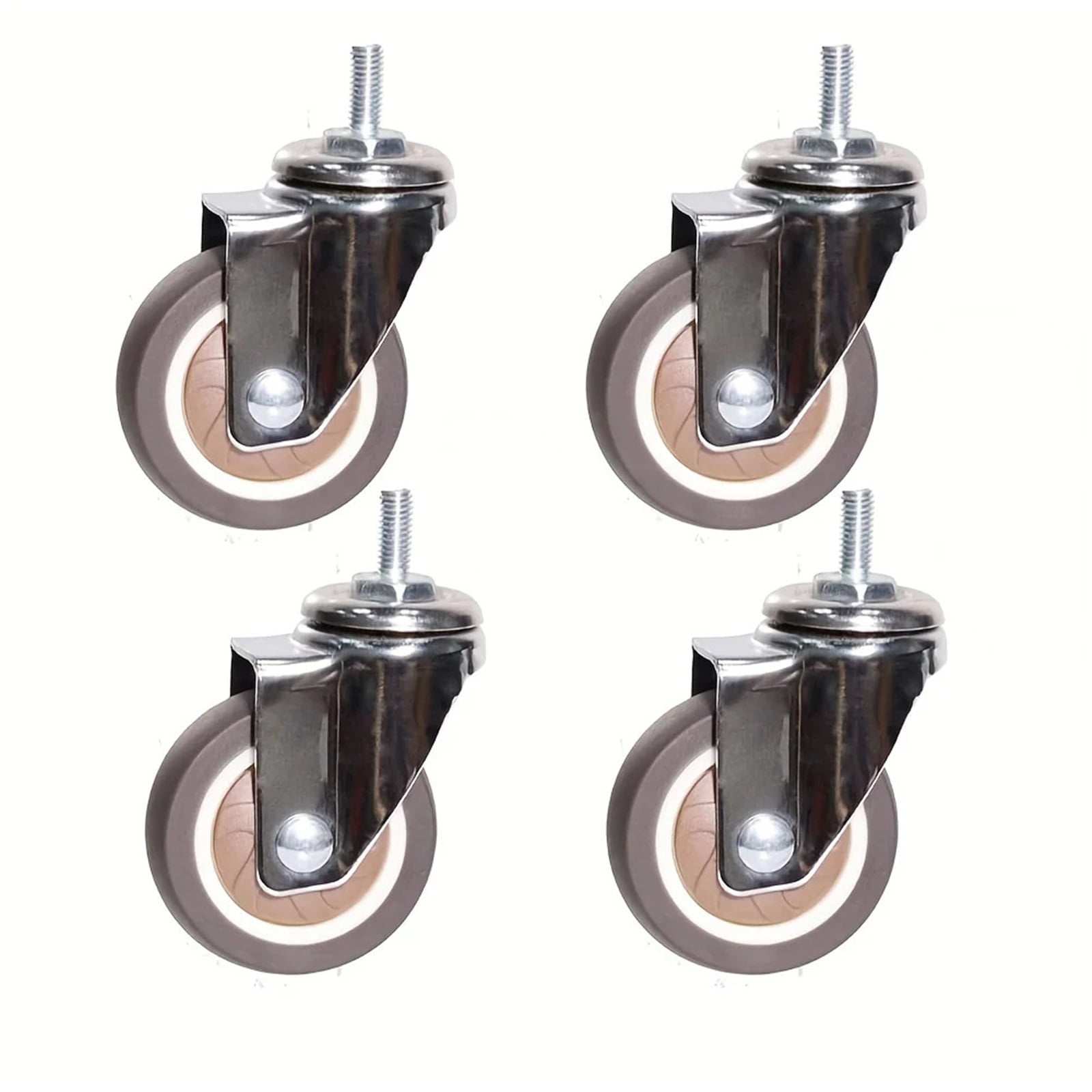 4 Pack 2 Inch TPR Screw Lever Universal Casters, 360 Degree Rotary Bar TPR Wheels For Shopping Carts, Furniture,Dolly,Workbench ,Reliable