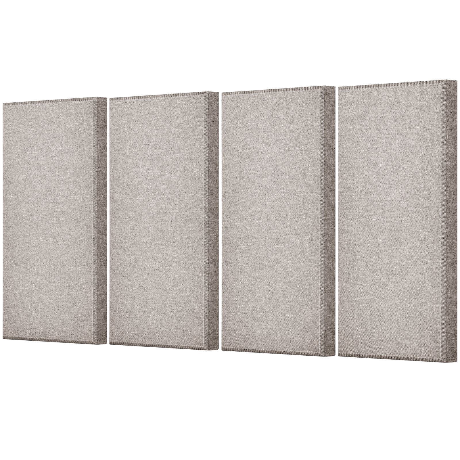 4 Pack 2 Inch Thick 23.6x11.8 Inch Fiberglass Acoustic Sound Absorbing Panels Self Adhesive Soundproof Wall Boards for Studio Office Home Theater Meeting Room Camel Color