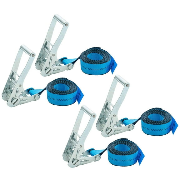 (4 Pack) 2 Inch x 10 Ft Endless Ratchet Straps - Heavy Duty Blue Ratchet Strap 3,333 lbs Working Load Limit - Endless Cargo Straps to Strap Down Pallets, Pipes, Boxes etc