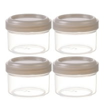 4 Pack 2 Oz Small Salad Dressing Container To Go with Screw-On Lids, Premium Plastic Reusable Condiment Cups Containers, Dishwasher and Refrigerator Safe Tiny Sauce Containers(Grey,1.8x1.6x1.4")