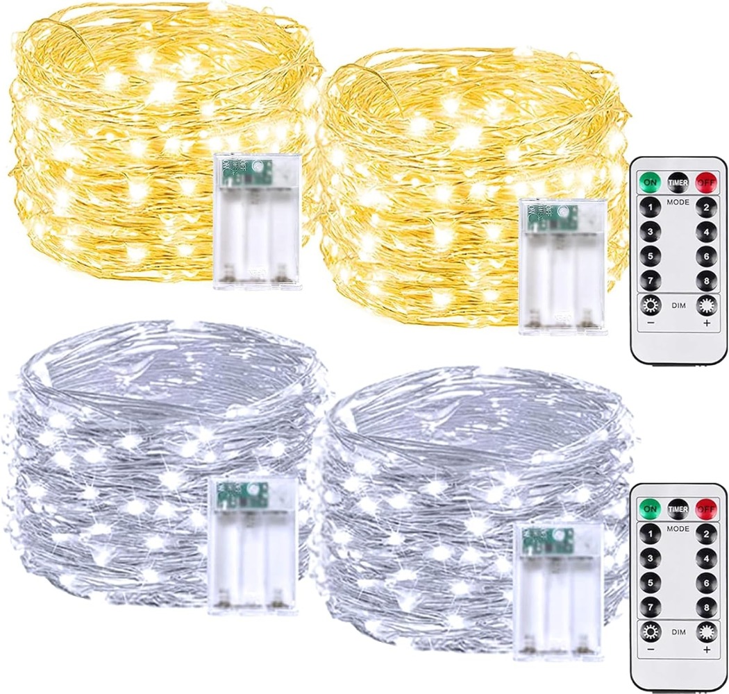 4 Pack - 2 Pack Warm White and 2 Pack Cool White Each 20 Feet 60 LED ...