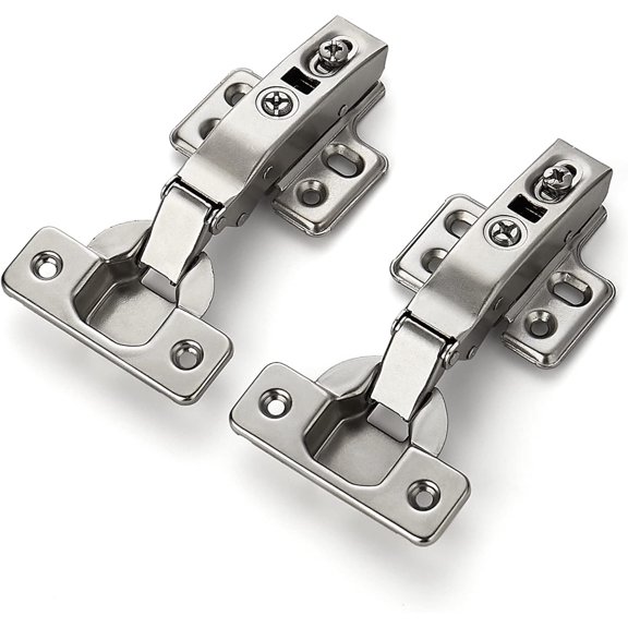 4 Pack 2 Pairs European Kitchen Cabinet Hinges Soft Close Full Overlay Cabinet Door Hinges Heavy-Duty Frameless Adjustable Concealed Cabinet Cup Hinge