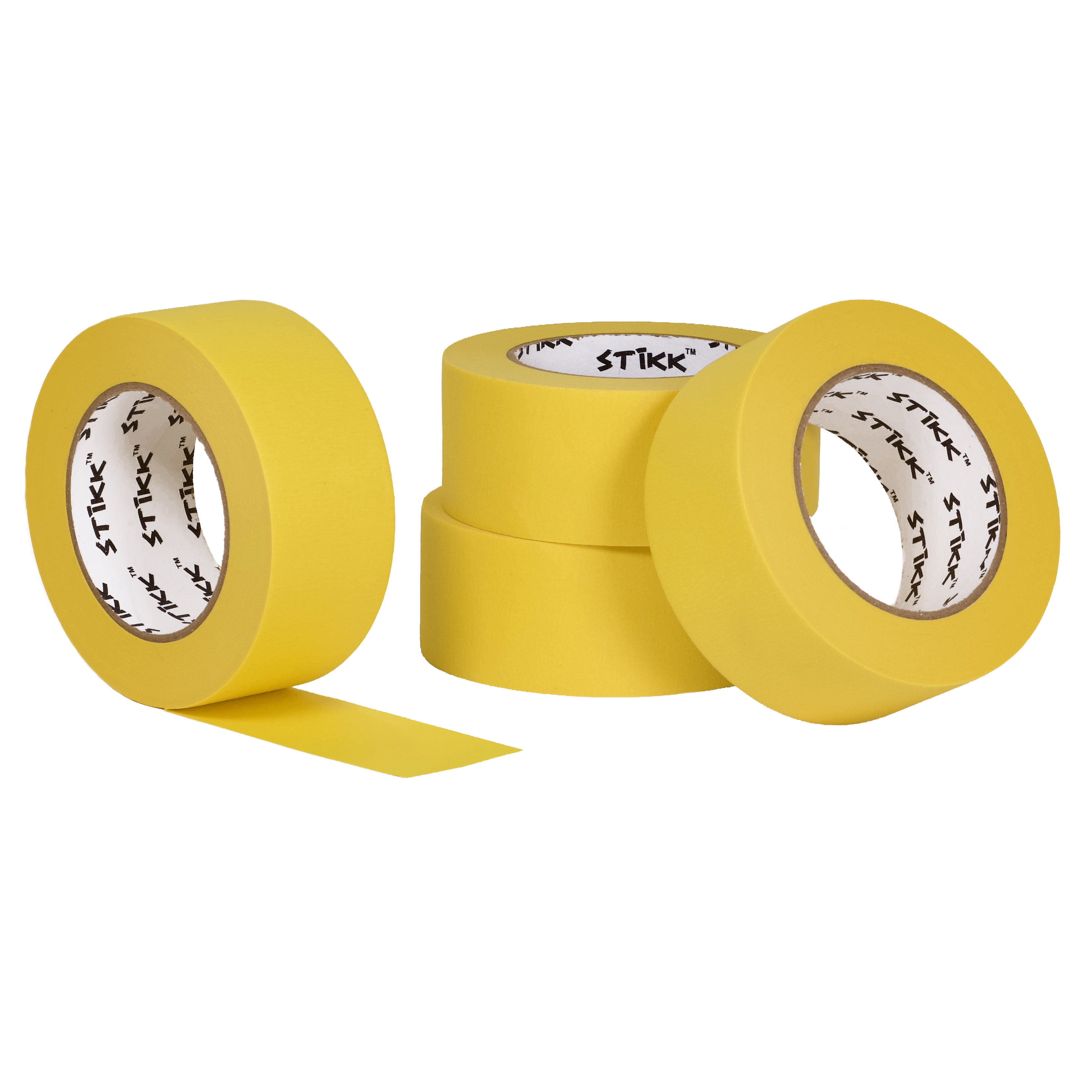 4 Pack 2" inch x 60yd STIKK Yellow Painters Tape 14 Day Easy Removal Trim Edge