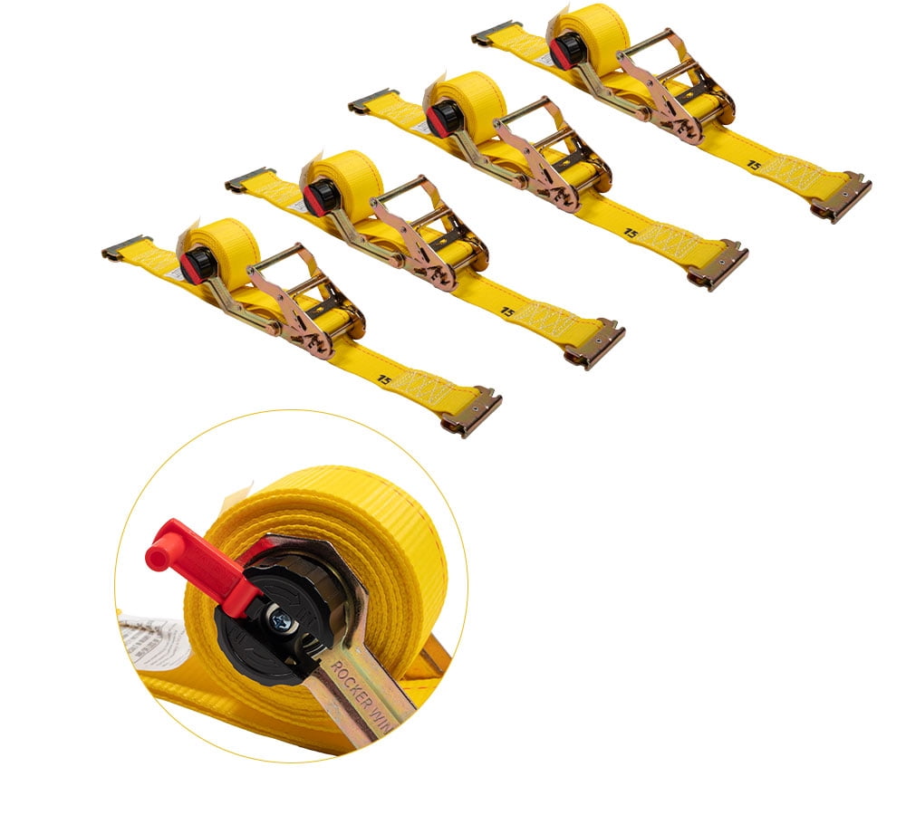 4 Pack 2'' x 12' Rocker Winder Auto Retractable Ratchet Straps for E ...