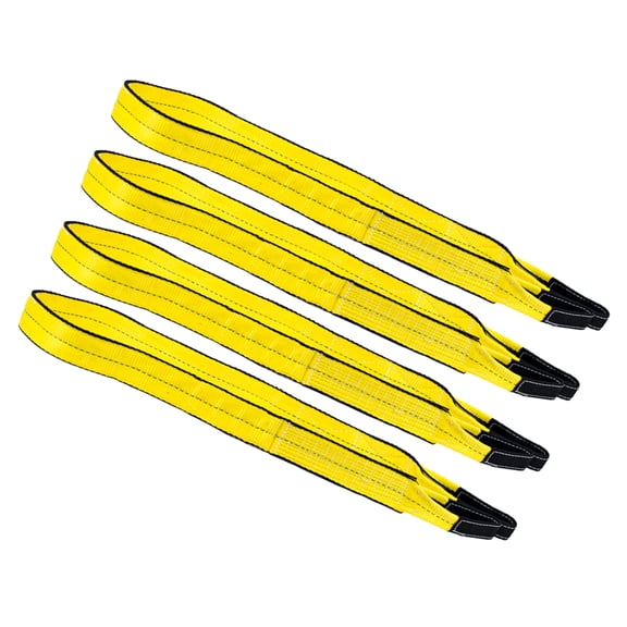 (4 Pack) 2" x 16 ft Web Sling Twisted Eye & Eye 2-Ply Tow Strap Lifting 6400# WLL Vertical