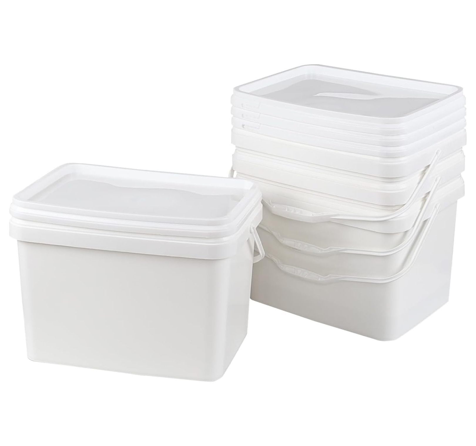 HMTtie 4-Pack 20 L/5 Gallon Plastic Buckets with Heavy Duty Lid