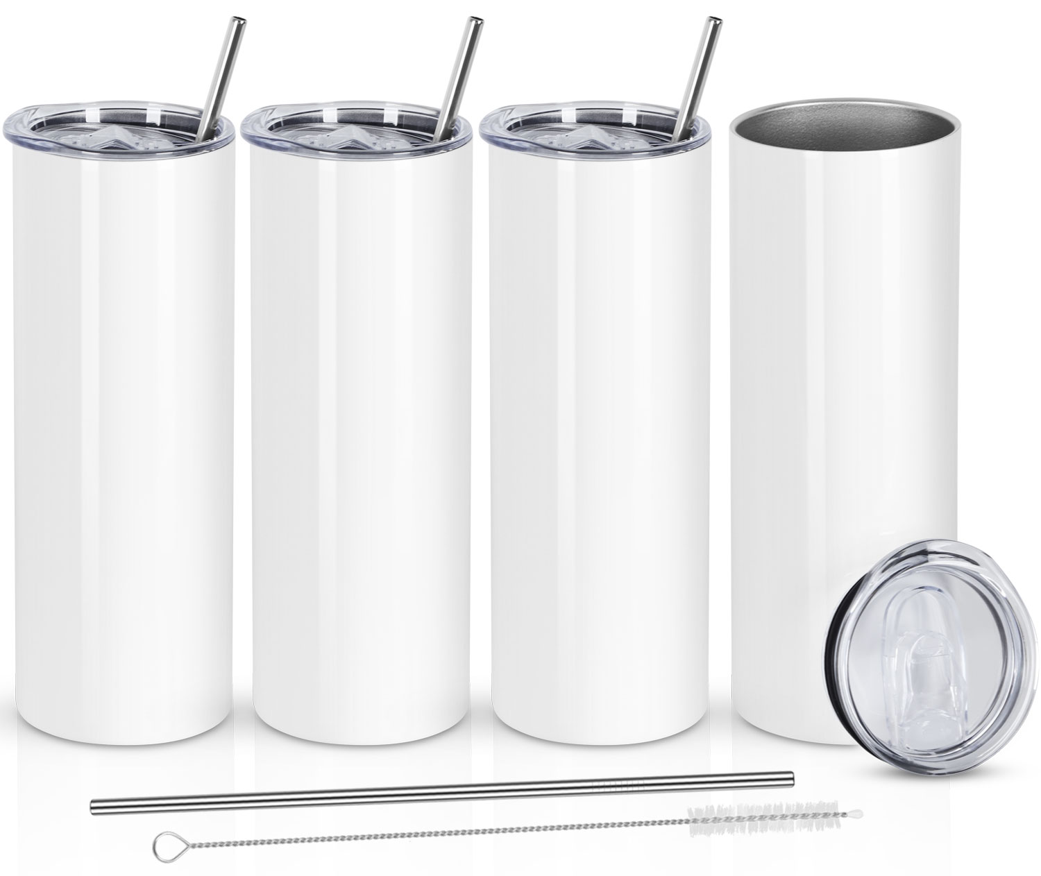 White Maars 20 oz. Skinny Steel 4 Pack Double Wall Stainless Tumbler