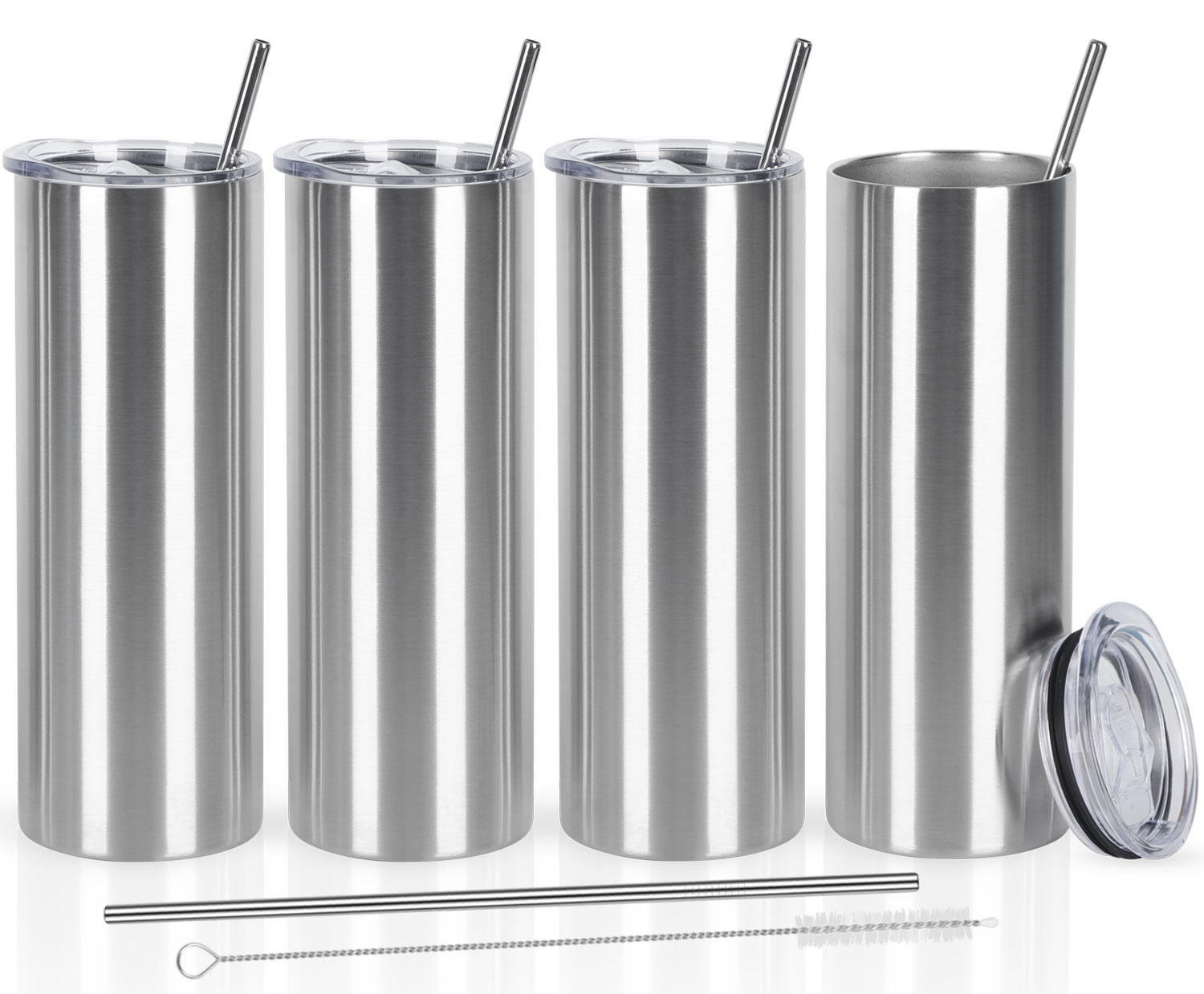 Silver Maars 20 oz. Skinny Steel 4 Pack Double Wall Stainless Tumbler