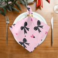 thumbnail image 1 of 4 Pack 20'' x20" Satin Table Napkins Dinner Napkins for wedding Party Decoration events Black Bows, 1 of 6