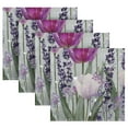 thumbnail image 1 of 4 Pack 20'' x20" Satin Table Napkins Dinner Napkins for wedding Party Decoration events Colorful Tulips and Lavender, 1 of 6