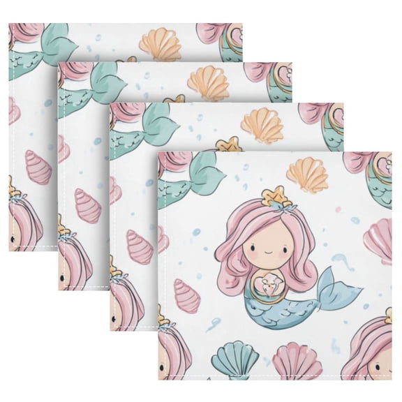 4 Pack 20'' x20" Satin Table Napkins Dinner Napkins for wedding Party Decoration events Pastel Colors Mermaid