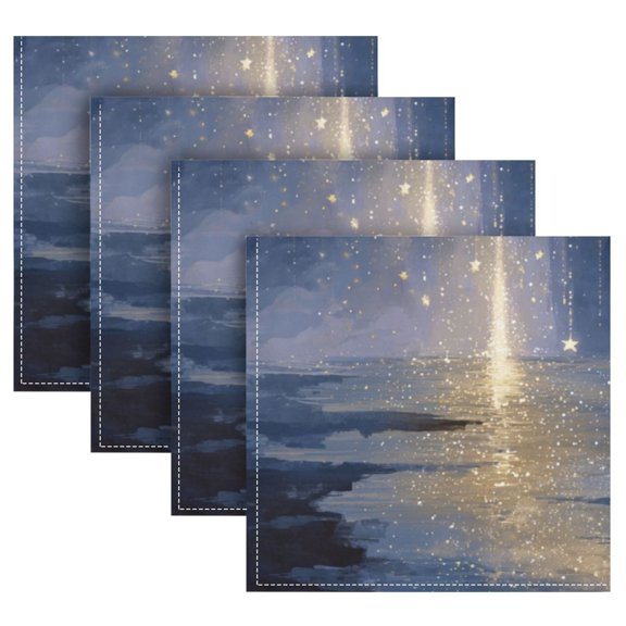 4 Pack 20'' x20" Satin Table Napkins Dinner Napkins for wedding Party Decoration events Sky Full Of Shooting Stars