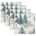 thumbnail image 1 of 4 Pack 20'' x20" Satin Table Napkins Dinner Napkins for wedding Party Decoration events Vintage Christmas Winter Scene, 1 of 6