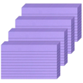 thumbnail image 1 of 4 Pack 200 Count Purple Index Cards,Ruled Flash Cards,3x5 Inch Single Sided Line Memo Notes,200g Thick Memory Cards,Red & Blue Lines,for Office Home Taking Notes By Scheam, 1 of 7