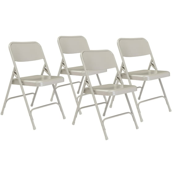 (4 Pack) 200 Series Premium All-Steel Folding Chairs, Grey