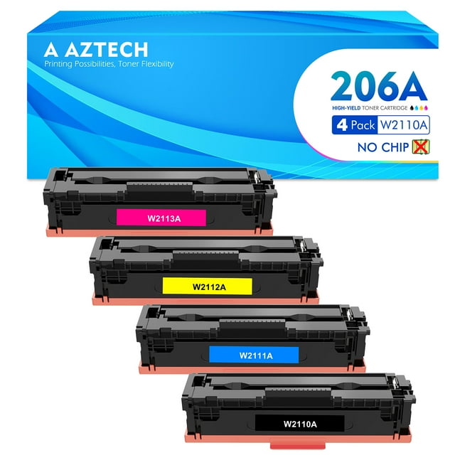 4Pack 206A Toner without chip Compatible Toner Cartridge for HP 206A