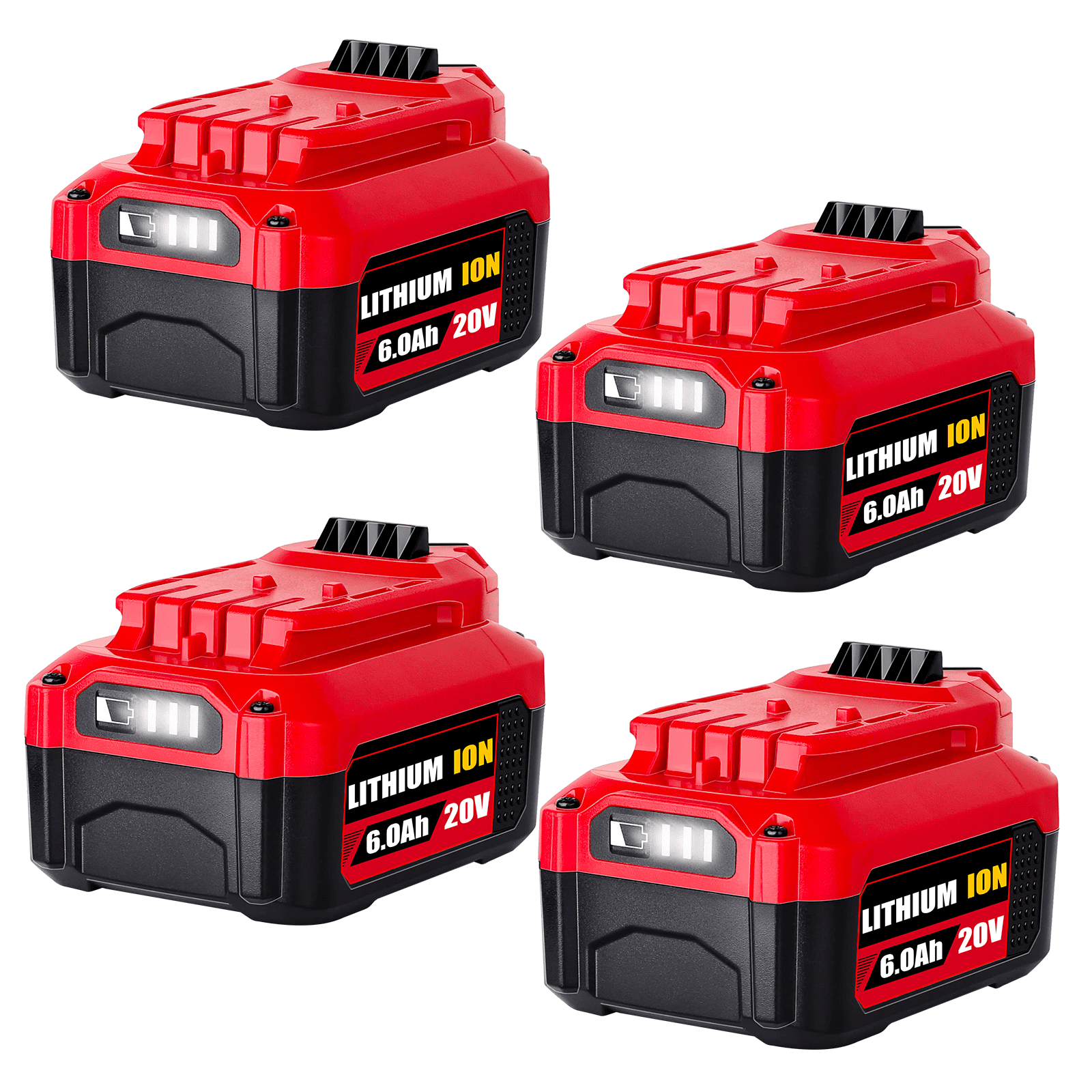 4 Pack 20V 6.0Ah Replacement for Craftsman 20V Battery Compatible with