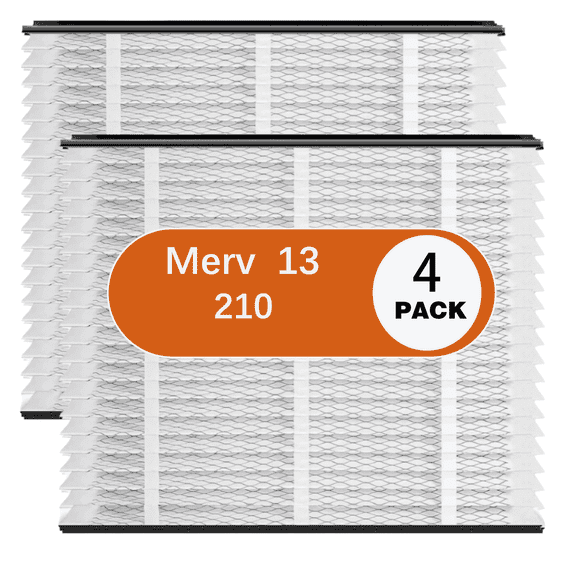 4-Pack 210 air filter replacement Compatible with aprilaire 210 replacement filter-Merv 13 Air Purifiers,Whole House Models 1210, 1620, 2120, 2200, 2210, 2216, 3210, 4200, Size:20x25x4