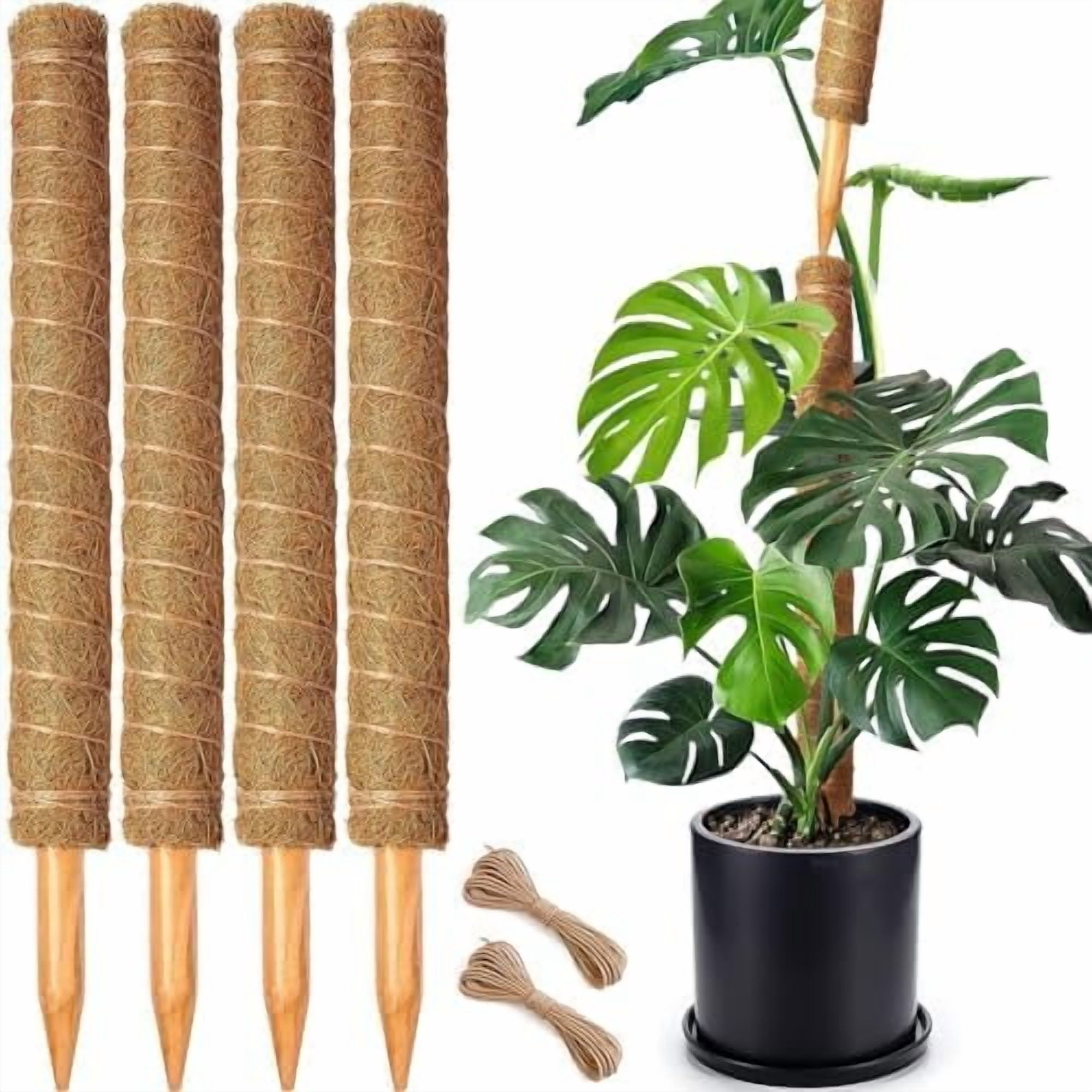 4 Pack 22 Inch Moss Poles, Stackable Moss Pole for Plants Monstera, 70 ...