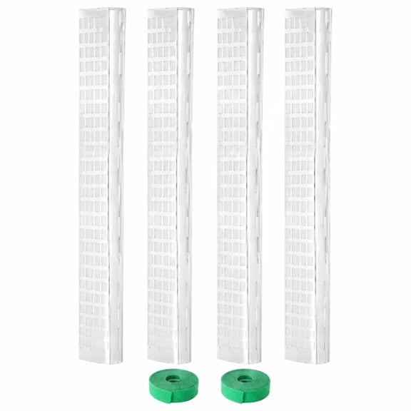 4 Pack 24" D-Shaped Plastic Moss Poles for Monstera & Climbing Plants, Sphagnum Moss Support Stakes with Garden Ties Included, Plant Training Trellis