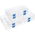 thumbnail image 1 of 4 Pack 24 Grids Plastic Storage Box Jewellery Boxes with Adjustable Dividers Hook Design Large Clear Plastic Bead Earring Storage Container(2 Mixed Size), 1 of 8