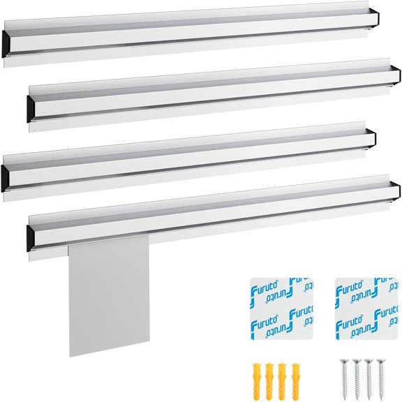 4 Pack 24 Inch Aluminum Ticket Holder for Restaurant, Slide Check Rack for Kitchen Orders, Cafe Bills, and Bar Tabs