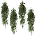 thumbnail image 1 of 4 Pack 24 Inch Christmas Teardrop Wreaths with Rustic Velvet Ribbon Bow, Artificial Greenery Door Wall Decor for Porch Mantel Holiday Decoration, 1 of 9